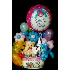 Teddy Bear With Various Size Of Balloons
